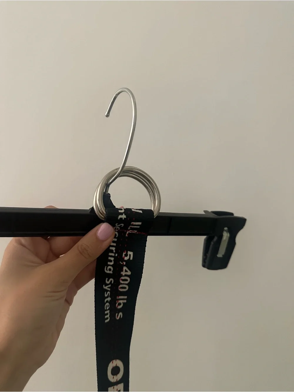 Off-White Black Webbing Logo Belt with White Branding